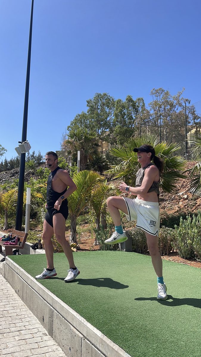 David leading a workout
